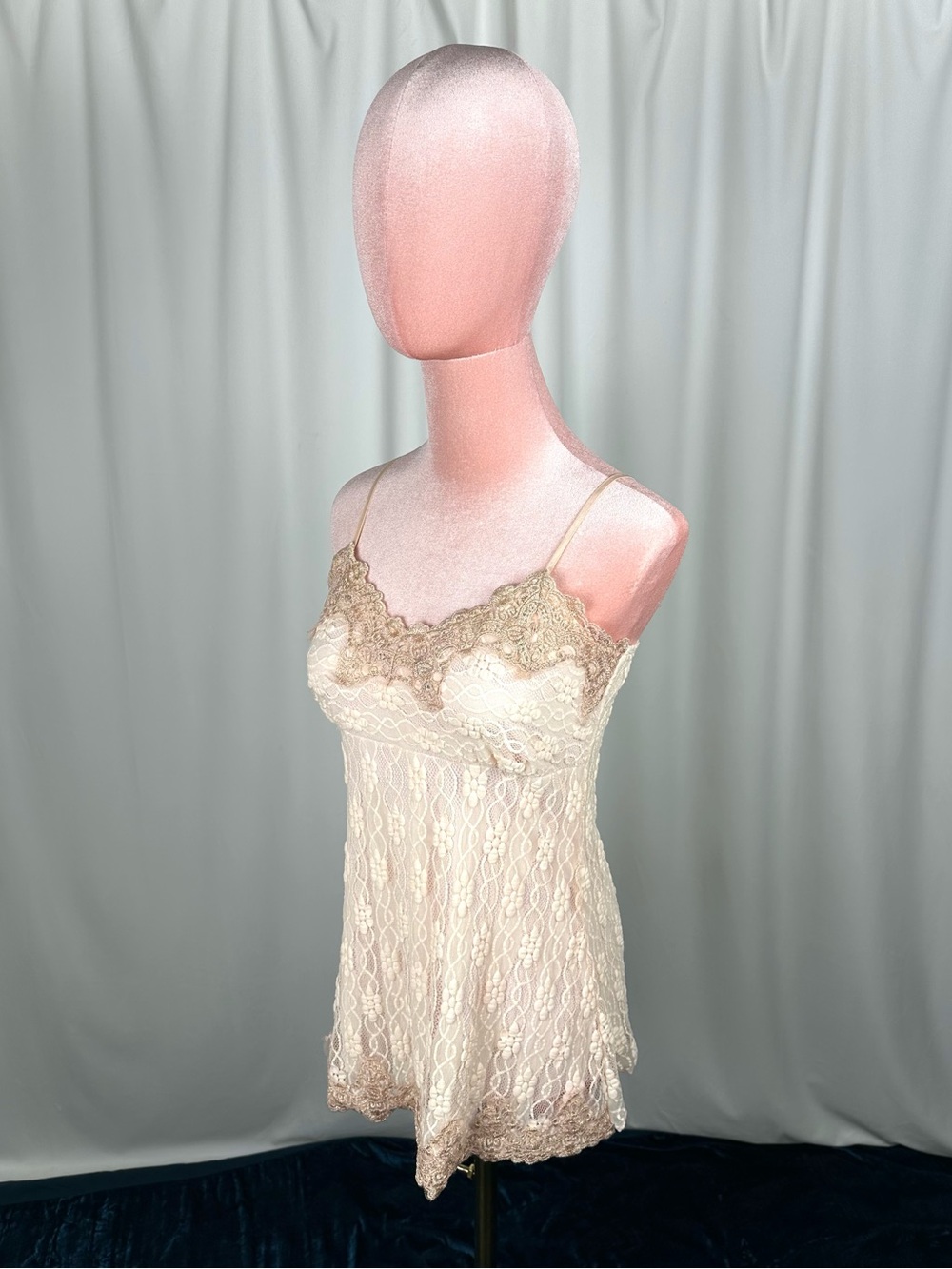 Vintage MKM Designs Lace Cami Top Cream Gold Fairycore XS/S - Picture 12 of 16